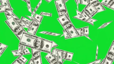 3d dollars bills exploding to down failing animation on transparent background Stock Footage 316720532