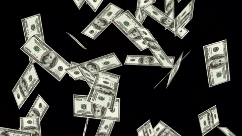 3d dollars bills exploding to down failing animation on transparent background Stock Footage 316720570