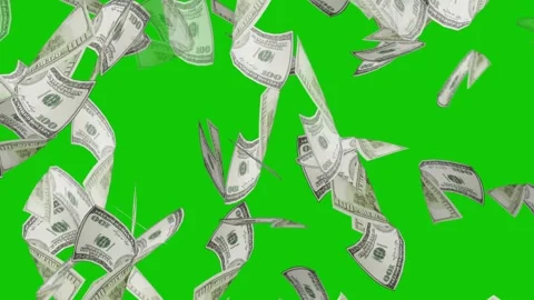 3d dollars bills exploding to down failing animation on transparent background Stock Footage 316720754