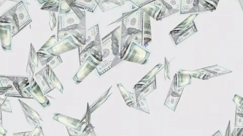 3d dollars bills exploding to down failing animation on transparent background Stock Footage 316720909