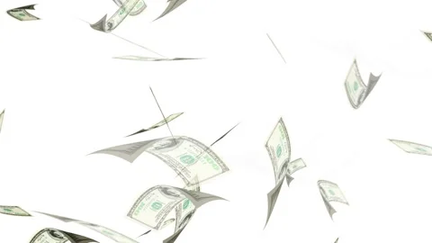 3d dollars bills exploding to down failing animation on transparent background Stock Footage 316720985