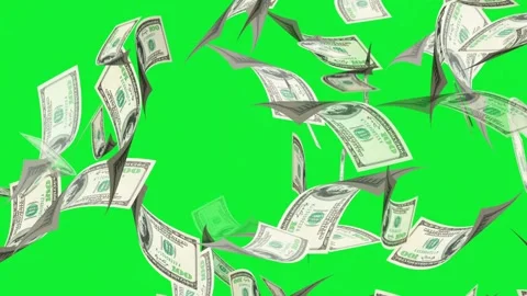 3d dollars bills exploding to down failing animation on transparent background Stock Footage 316720987