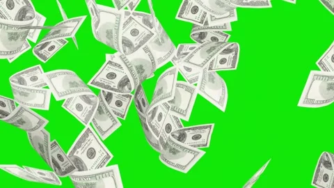 3d dollars bills exploding to down failing animation on transparent background Stock Footage 316721059