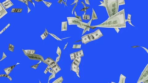 3d dollars bills exploding to down failing animation on transparent background Stock Footage 316721116