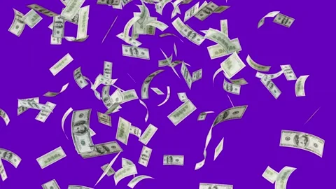 3d dollars bills exploding to down failing animation on transparent background Stock Footage 316721215