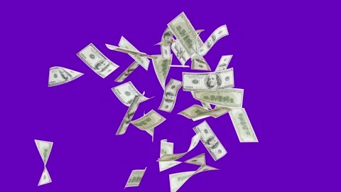 3d dollars bills exploding to down failing animation on transparent background Stock Footage 316721327