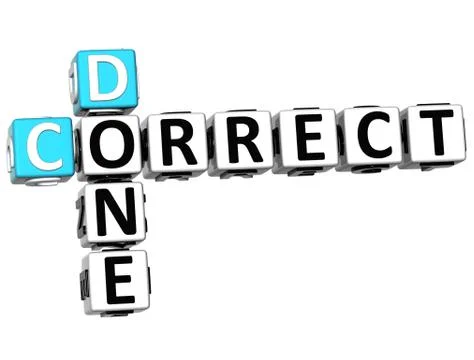 3d done correct crossword 스톡 일러스트