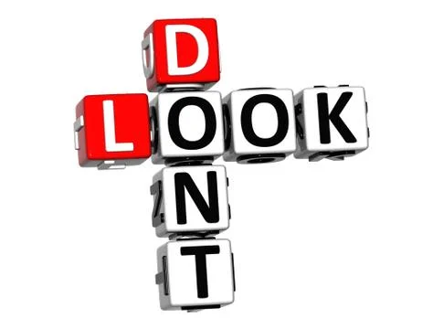 3d dont look crossword Illustrazione stock