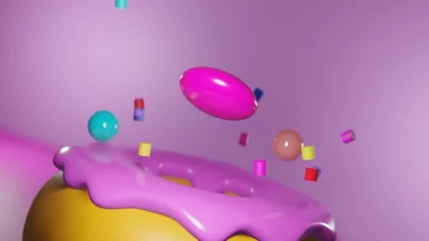 3D Donut and Chocolate Floating Animation Stock Footage 249811150