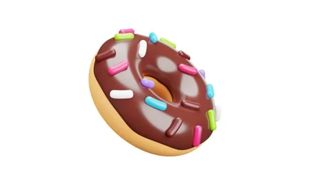 3d donut animation on the white background Stock Footage 219592993