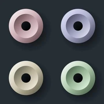 3d donut ring geometric shapes on dark charcoal background minimalist abstr.. Stock Illustration