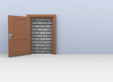 3d door to no way Stock Illustration