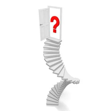 3D door, question mark concept Stock Illustration