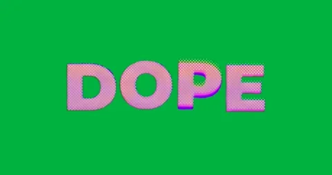 3D DOPE text floating on transparent background with gradient halftone pattern Stock Footage 317669085