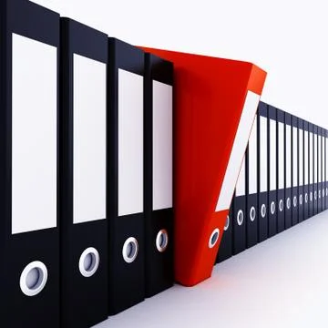 3d dossiers on white background Stock Illustration