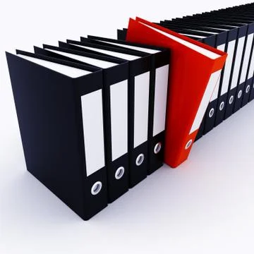 3d dossiers on white background Stock Illustration