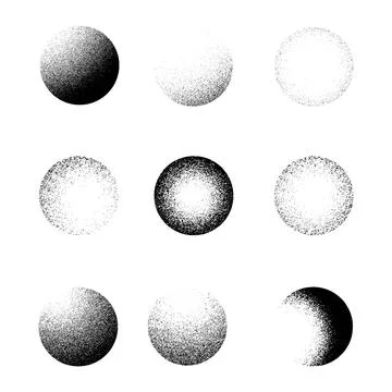 3D dotwork spheres. Vector Stock Illustration