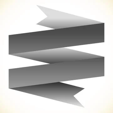 3d double banner / ribbon design element. Banner shape isolated on white Stock Illustration