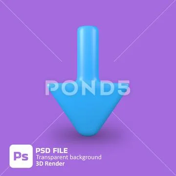 3d down arrow icon Modello PSD
