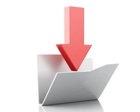 3D Download folder. Stock Illustration