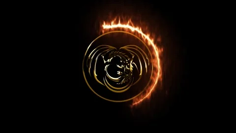 3d dragon logo fire effect green screen background Stock Footage 277521227