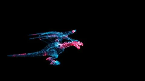 3D Dragon Scan. Dragon Scanning Interface. HUD Dragon analyze. Medical Scienc Stock Illustration