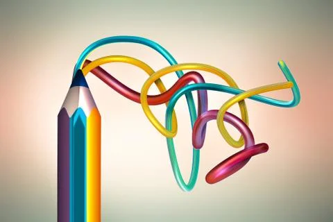 3D drawing conceptual image Stock Illustration