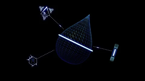 3D DROP HOLOGRAM. Alpha matte. Video stock 35143293