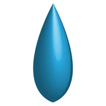 3D drop of rain isolated on white background Stock Illustration