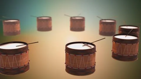 3D drums rotating in loop - La Tamborrada or carnival festival イラスト素材