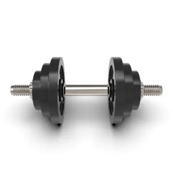 3d dumbbell isolated on white background with clipping path. Stock Illustration