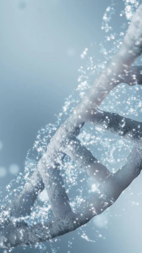 3D dynamic DNA double helix structure plays in a loop Stock-Footage 341850171