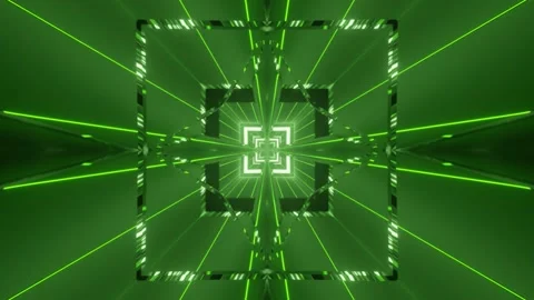3d dynamic green square tunnel Stock Footage 160524178