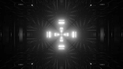 3d dynamic monochrome abstract tunnel Stock Footage 160543737