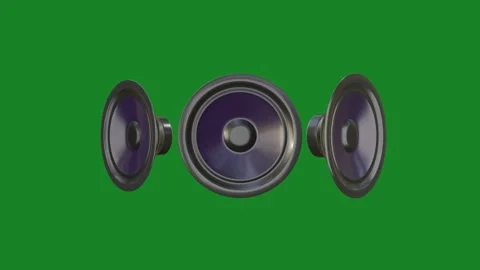3D Dynamic Speaker Audio Illustration on Green Background Stock Footage 296298484