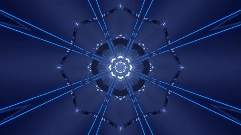 3d dynamic tunnel with an octagonal shape Stock Footage 160524717