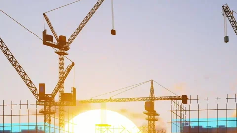 3D dynamic video presentation of building construction and urban development. Stock Footage 321526424