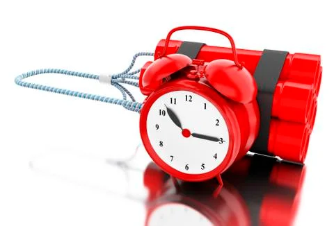 3d Dynamite bomb with clock timer Stock Illustration