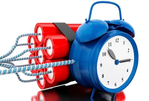 3d Dynamite bomb with clock timer Stock Illustration