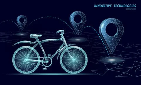 3D e-bike low poly design. Modern transport delivery. Outdoor sport activity eco イラスト素材