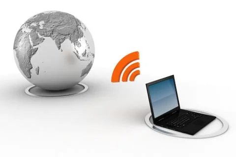 3d e-learning concept Stock Illustration