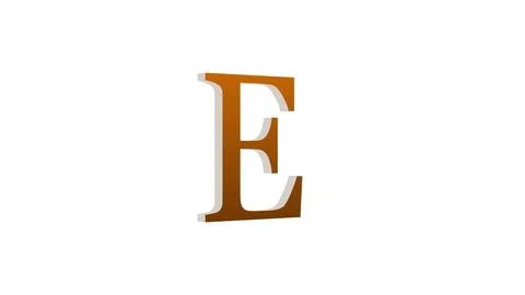 3d E letter logo loopable brown color white background 스톡 일러스트