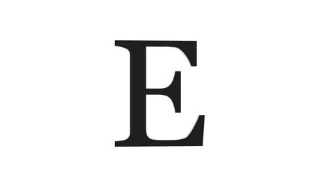 3d E letter logo loopable black color white background Stock Photos