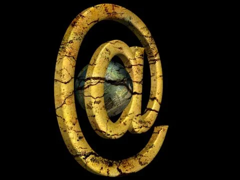 3d e-mail sign 库存插图