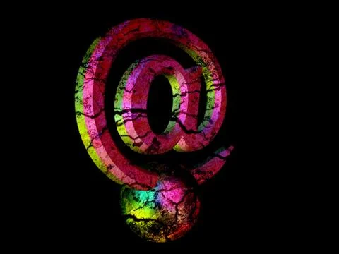 3d e-mail sign 库存插图