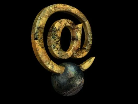 3d e-mail sign 库存插图