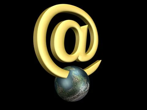 3D e-mail sign Stock-Illustration