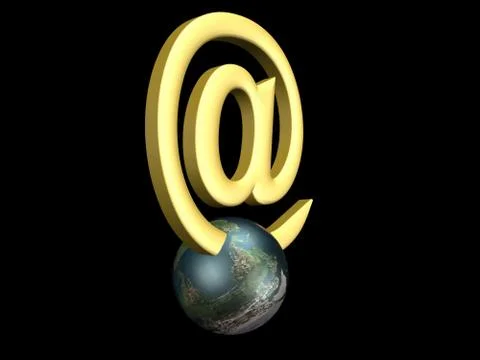 3D e-mail sign Stock-Illustration