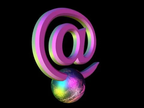 3D e-mail sign Stock-Illustration