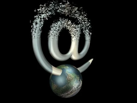 3D e-mail sign Stock-Illustration